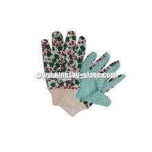 Leichte PVC punktierte Knit-Handgelenk-Baumwollgarten-Handschuh (2620)